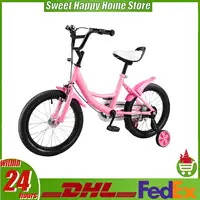 Vélo pour enfants de 16 pouces, pour enfants de 5 à 8 ans, hauteur de 100 à 135 cm, cadre en acier au carbone, double frein, siège réglable, roues d'entraînement 3
