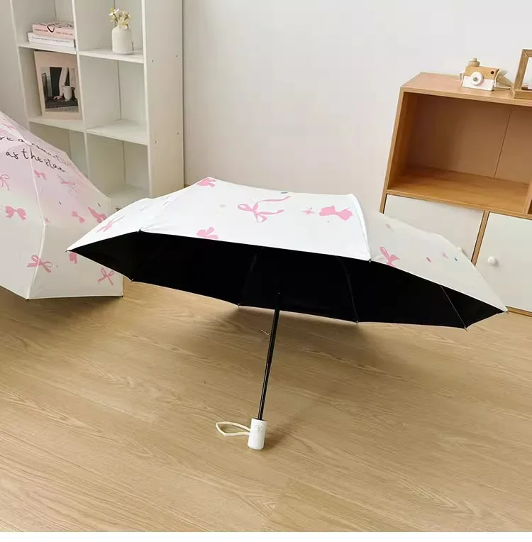 Gradient Love Wind Automatic Umbrella Rain or Shine Sun Shade Sun Protection UV Vinyl Sun Folding