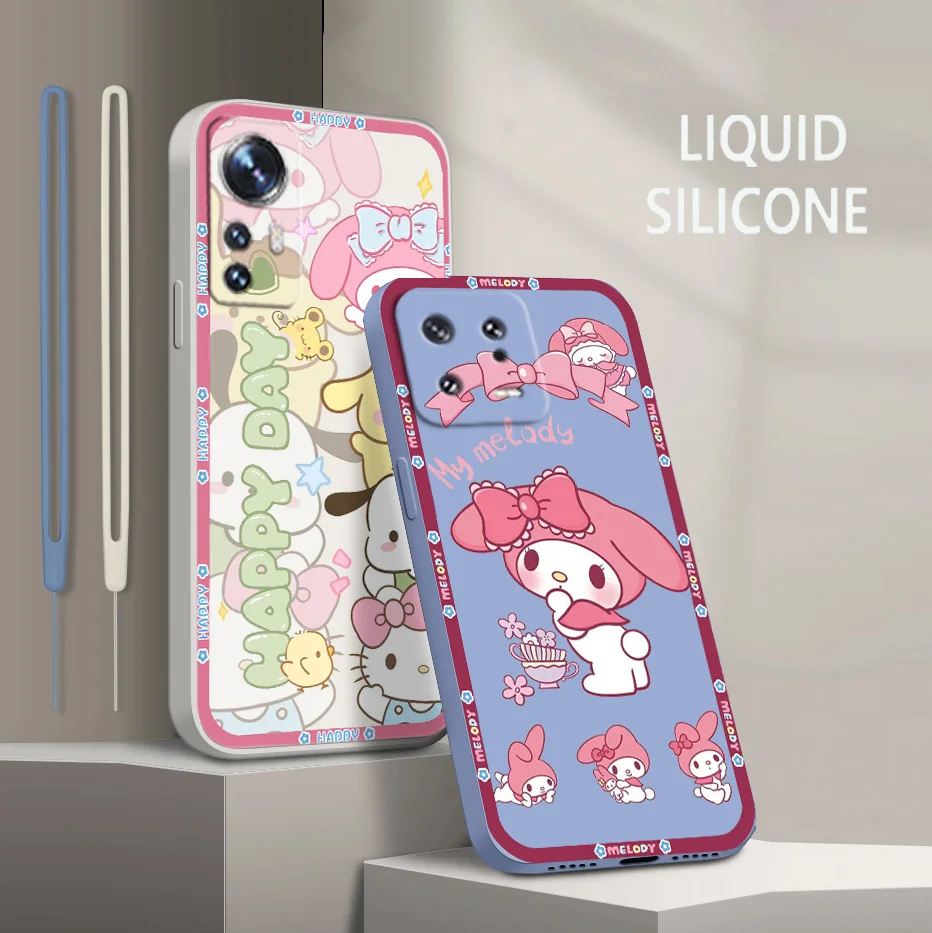 

Cartoon Melody For Xiaomi Mi 13 12 12T 11 11T 10 10T 9 9SE Lite Pro Ultra A3 Silicone Soft Liquid Rope Phone Case Coque Capa