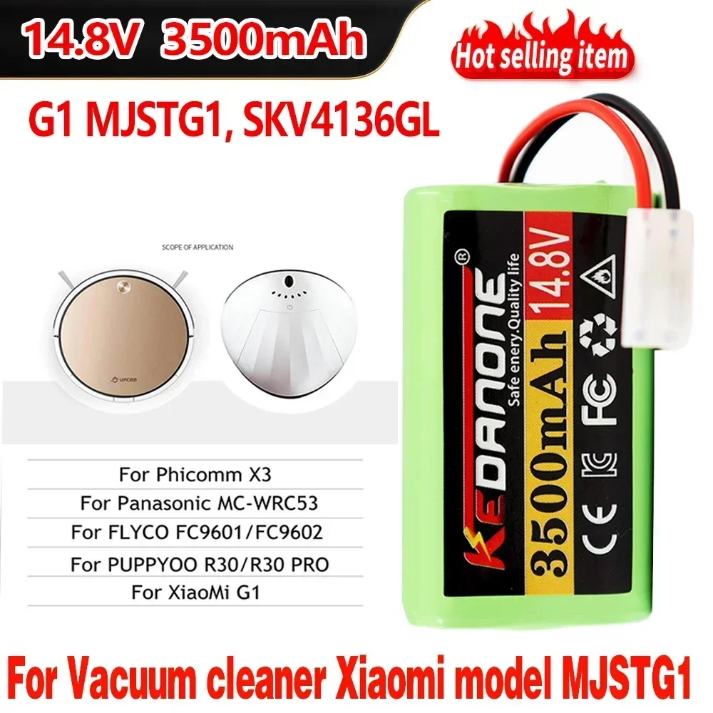 

New 14.8V 3500mAh Li-ion Battery Pack H18650CH-4S1P For XIAOMI MIJIA Mi Robot Vacuum-Mop Essential G1 MJSTG1, SKV4136GL R30 R35