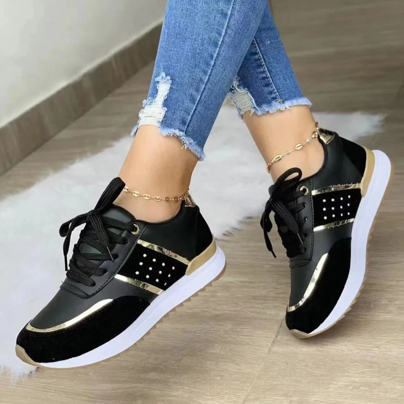 Sneakers Women Platform Shoes Leather Patchwork woman Casual shoes Sport  Ladies Outdoor Running Vulcanized 