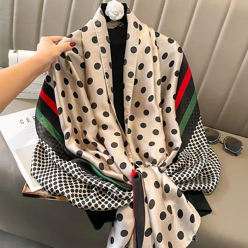 Silk Scarf 180*90cm Classic Summer Women Silk Scarves Female Shawl Foulard Cover-Ups Lady Wrap Bandanna Muffler Beach