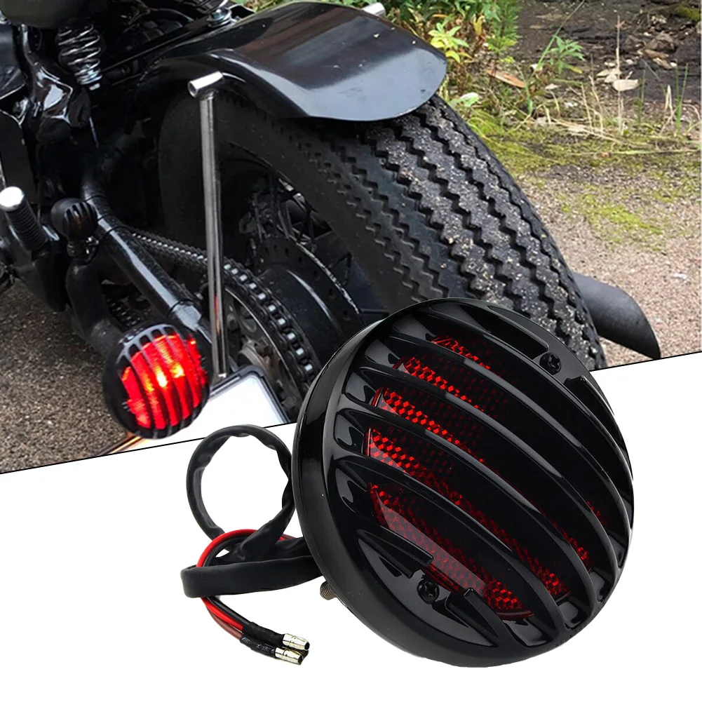 

Universal 12V Motorcycle Tailight Modified Rear Tail Signal Lamps Brake Stop Red Indicator For Harley Cruiser Cafe Replacement