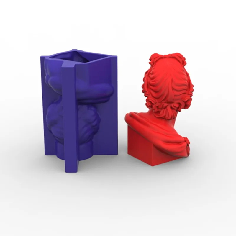 Silicone Candle Molds DIY Art Hera Athena Statue Greek Goddess Plaster Portrait Roman Sculpture Art Wax Candles