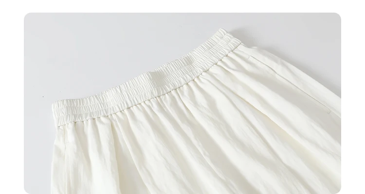 CHIC VEN Women Pants Solid Elastic Waist Loose High Waisted Casual Female Trouser Long Wide Leg Pant Spring Summer 2025
