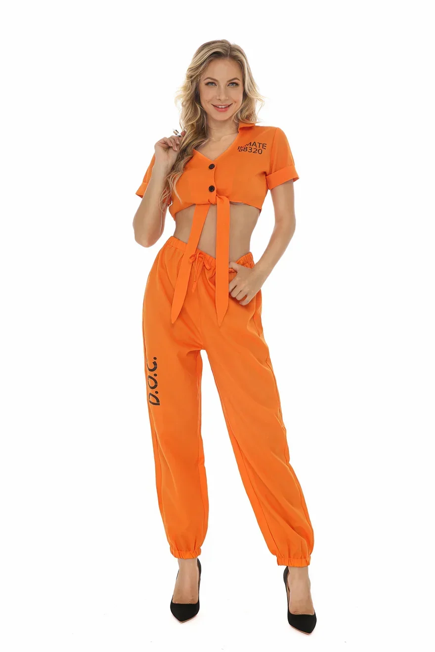 UNISEX ORANJE VEROORDEELDE GEVANGENE KOSTUUM VOOR VOLWASSENEN. VEROORDEELDE, GEVANGENE, DIENDERS EN ROVERS KOSTUUM. ORANJE BOVENKLEDING EN BROEK. MAAT: XX-GROOT
