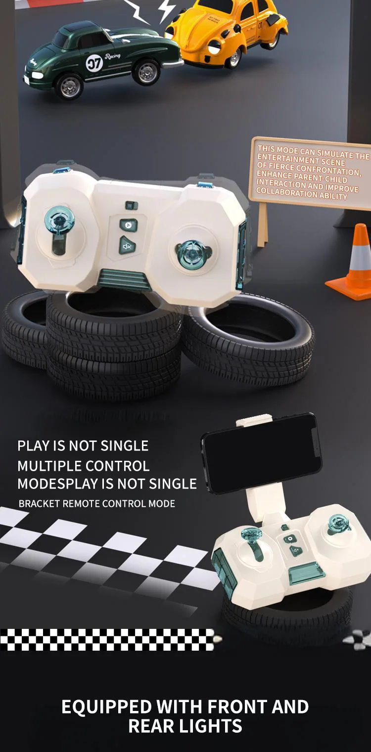 Mini Rc Car with Camera HD Wifi Fpv Pocket Racing Drift Vehicles Light Music Remote Control Car Radio Controlled Cars Toys Boys 