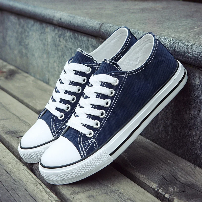 Canvas Shoes Men's Fashionable Casual Couple Shoes Student Korean Version Lace Up Low Cut Sports Board Shoes 4