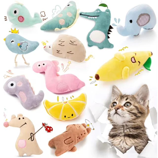 Pet Teeth Grinding and Anti Bite Toy Cartoon Plush Animal Cute Doll Self Fun and Soothing Pet Cat Toy Suitable for Home Play Pet Teeth Grinding and Anti Bite Toy Cartoon Plush Animal Cute Doll Self Fun and Soothing Pet Cat Toy Suitable for Home Play