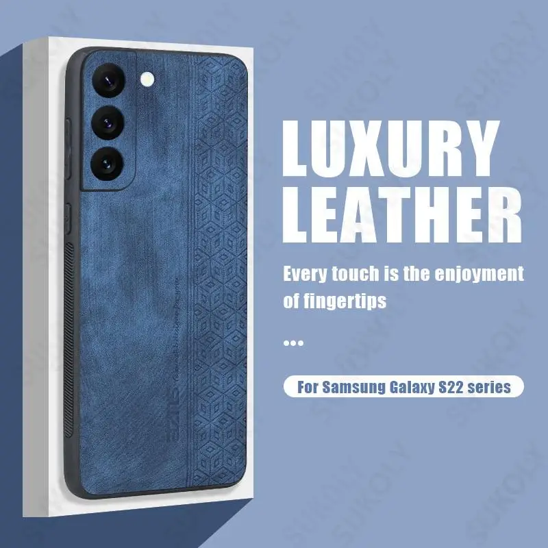 Luxury Leather Square Case For Samsung S23 in 2023