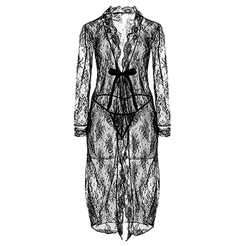 Sexy Women Secret Lingerie Transparent Ball Gowns Babydoll Evening Erotic Nightgown Temptation Long Underwear Nightdress