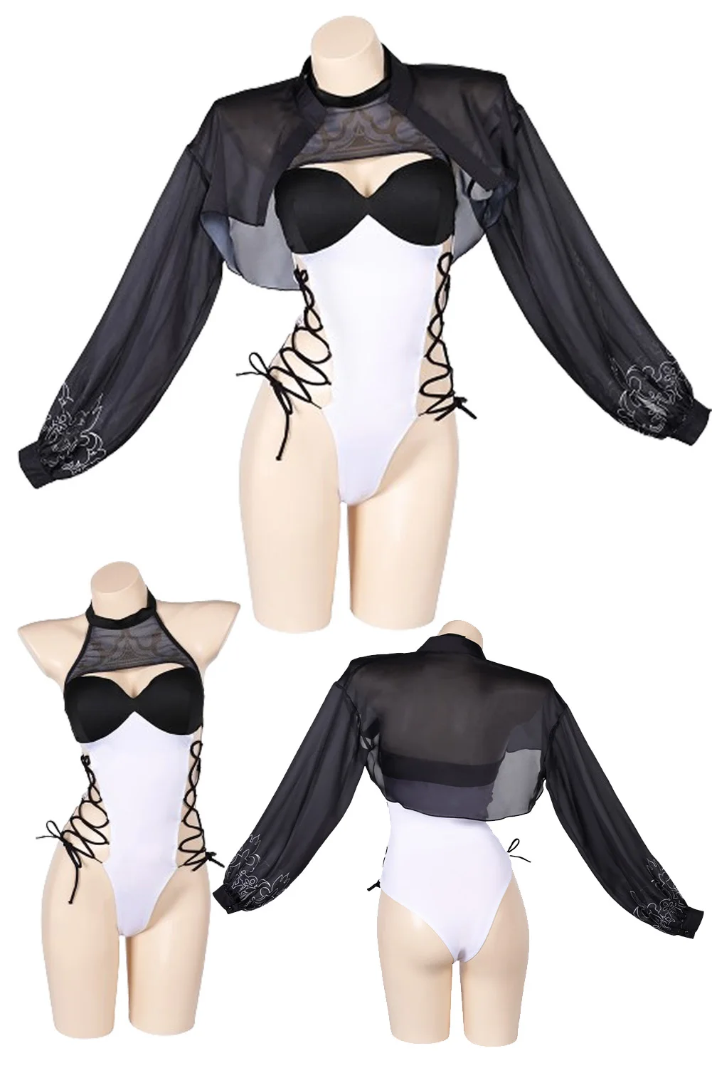 Donne No2 Tipo B Cosplay Bikini Mantello Costume Da Bagno Costume Anime Game Nier:Automata Summer Beach Party Carnival Swimwear Outfits