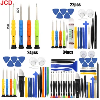 JCD 22/24/34pcs Kit di strumenti di apertura di riparazione Spudger Set di cacciaviti a leva per telefono cellulare Tablet Computer Smontare Set di utensili manuali