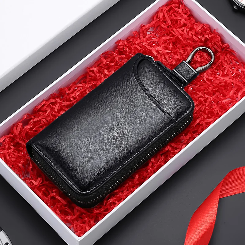 PU Leather Keychain Wallets Men Women Solid Color Zipper Car Key Holders Luxury Brand Designer High Quality Multi-function Chic