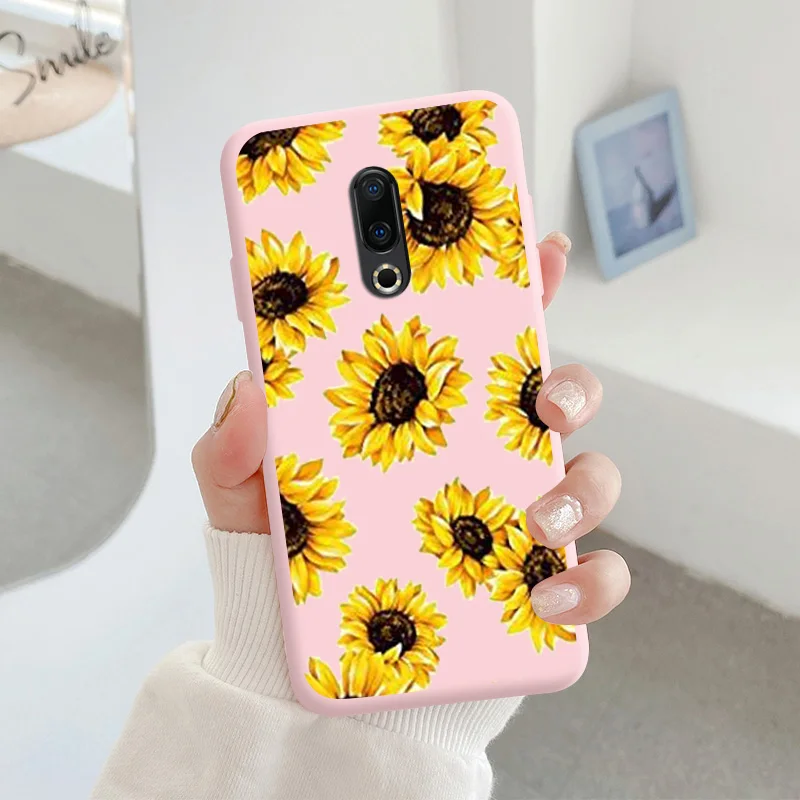 For Meizu 16 Protective Shell Silicone Soft Shell Phone Case Candy Color Case Fashion Silicone Color Chrysanthemum meizu phone case with stones Cases For Meizu