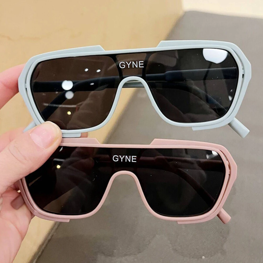 Children's fashion one-piece big frame glasses Boy handsome hip hop sunglasses Girl personality street photo sunglasses