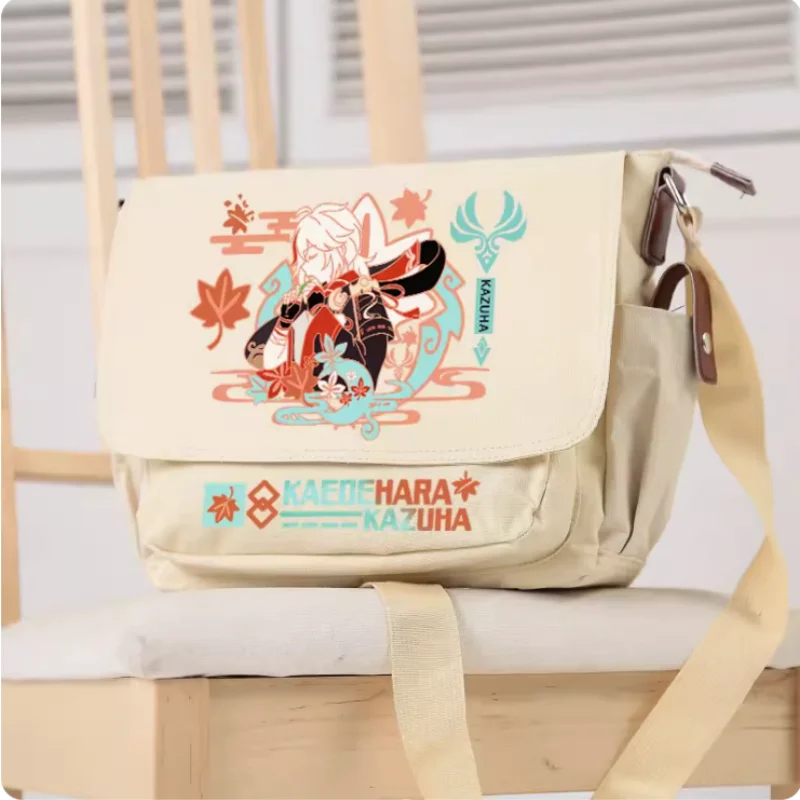 

Anime Genshin Impact Kaedehara Kazuha School Bag Fashion Leisure Teenagers Student Messenger Handbag