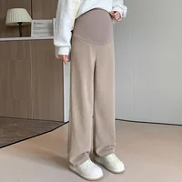 Spring Autumn Fashion Maternity Straight Pants Wide Leg Loose Across High Waist Trousers Clothes for Pregnant Women Pregnancy 1