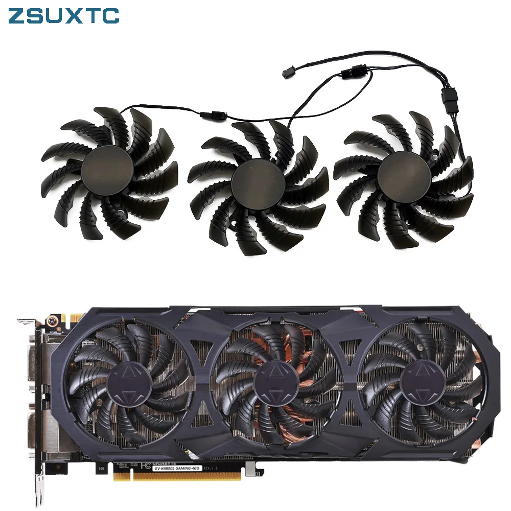 Ventiladores de Refrigeração para Gigabyte Placas Gráficas Substituição Cpu Cooler Pld08010s12h Gtx 970 Windforce g1 75 mm Pinos 3pin Gtx970