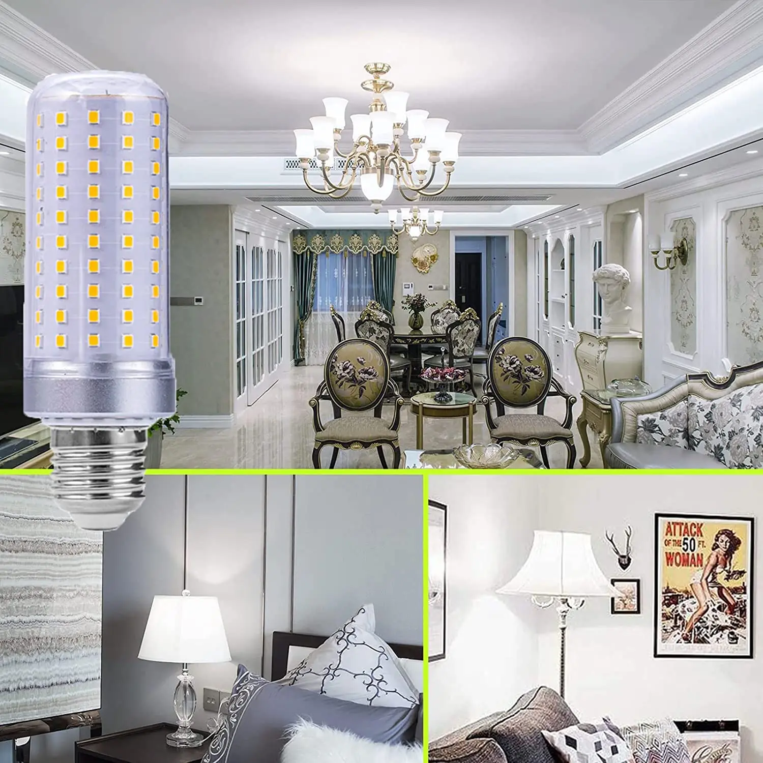 하이 퀄리티 가정용 LED 옥수수 전구, 25W, 3000K, 4000K, 6000K, AC85-265V 알루미늄, E27, E14, B22