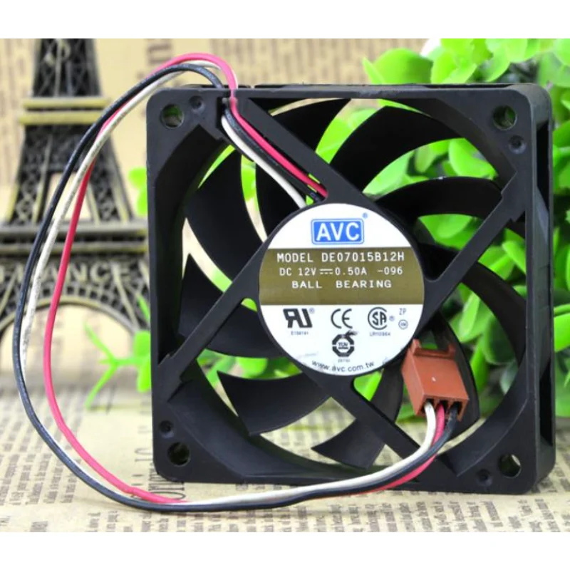 

Original CPU Cooler Fan for AVC DE07015B12H 12V 0.50A 7CM 7015 3-wire CPU high air volume fan Cooling Fan