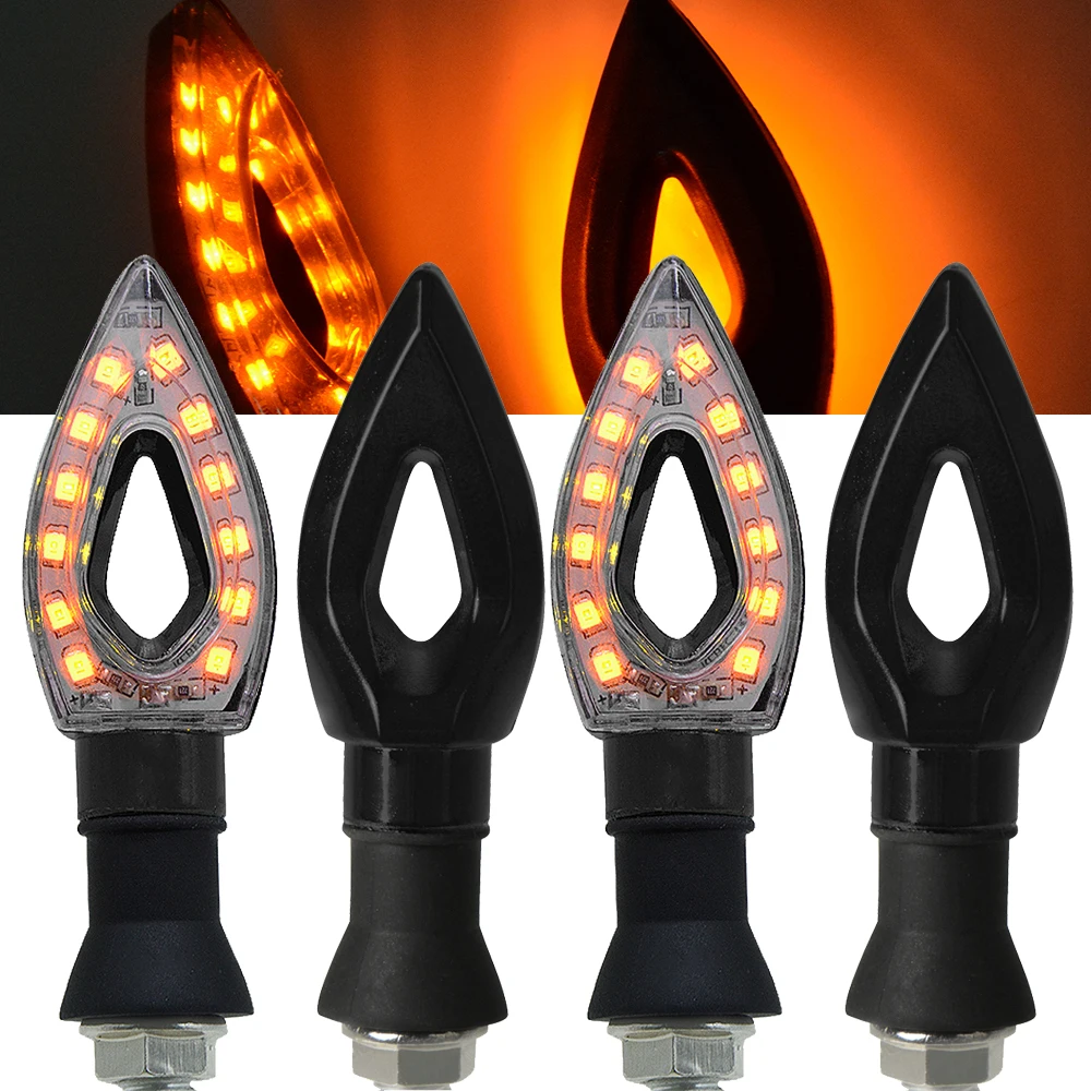

4pcs Motorcycle Turn Signals LED Light Flowing Water Blinker Flashing Indicator Bendable Flashing Lights FOR YAMAHA KAWASAKI BMW