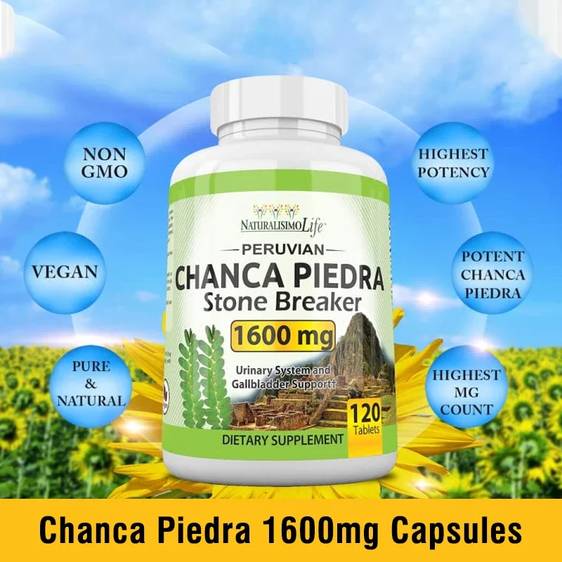 Chanca Piedra Capsules 1600mg Kidney Stone Crushing Urinary Tract Support Non-GMO