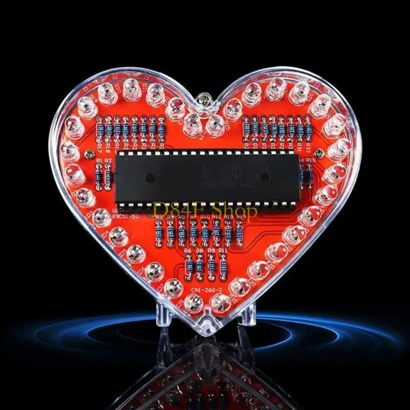 D84F DIY Heart Shaped RGBs LED Soldering for Students and Beginner for Valentines Day and Mother Day Handmade
