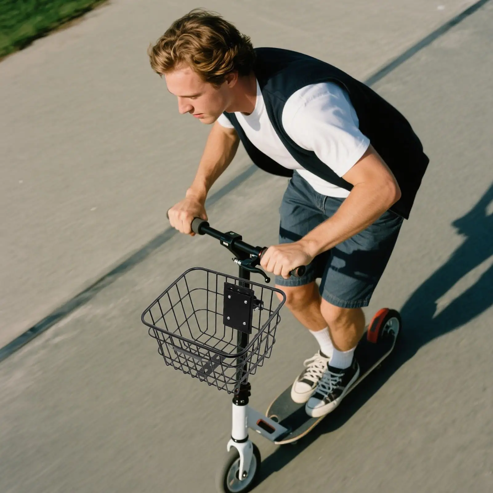 Electric Scooter Basket Detachable Iron Bike Front Basket Cycle Storage Cycling Accessories For Children Adults Daily