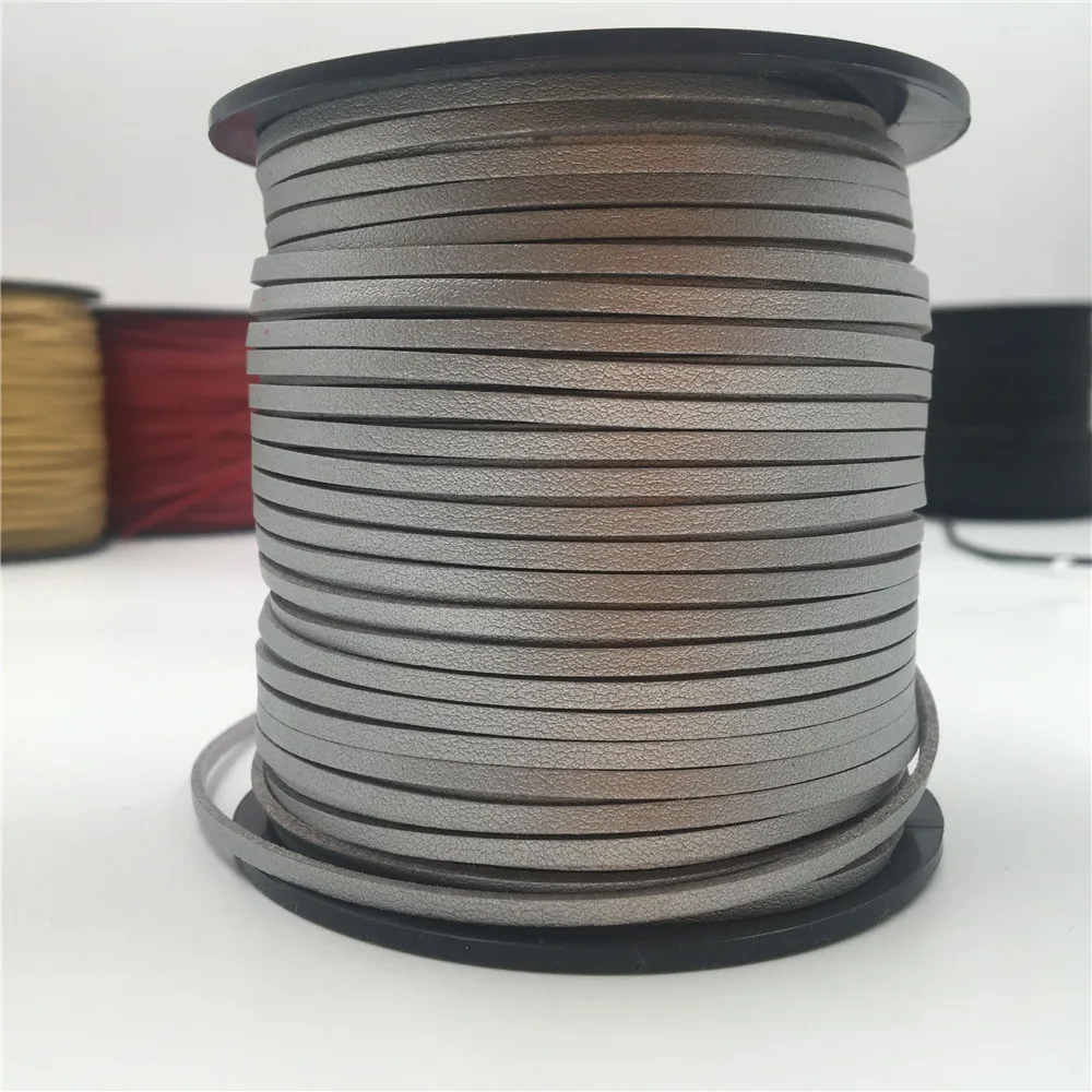 2.6MM Velvet Leather Suede Cord Braided Lace DIY Handmade Beading Bracelet Jewelry Making Flat String