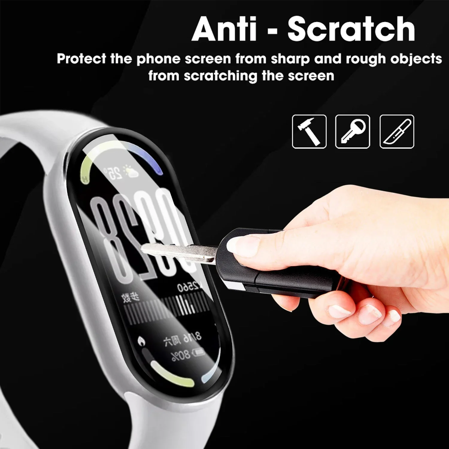 Easy to Install Screen Protector for Xaomi Mi Band 10 Anti-scratch Full Coverage Smart Watch Protective Film for Mi Band 10