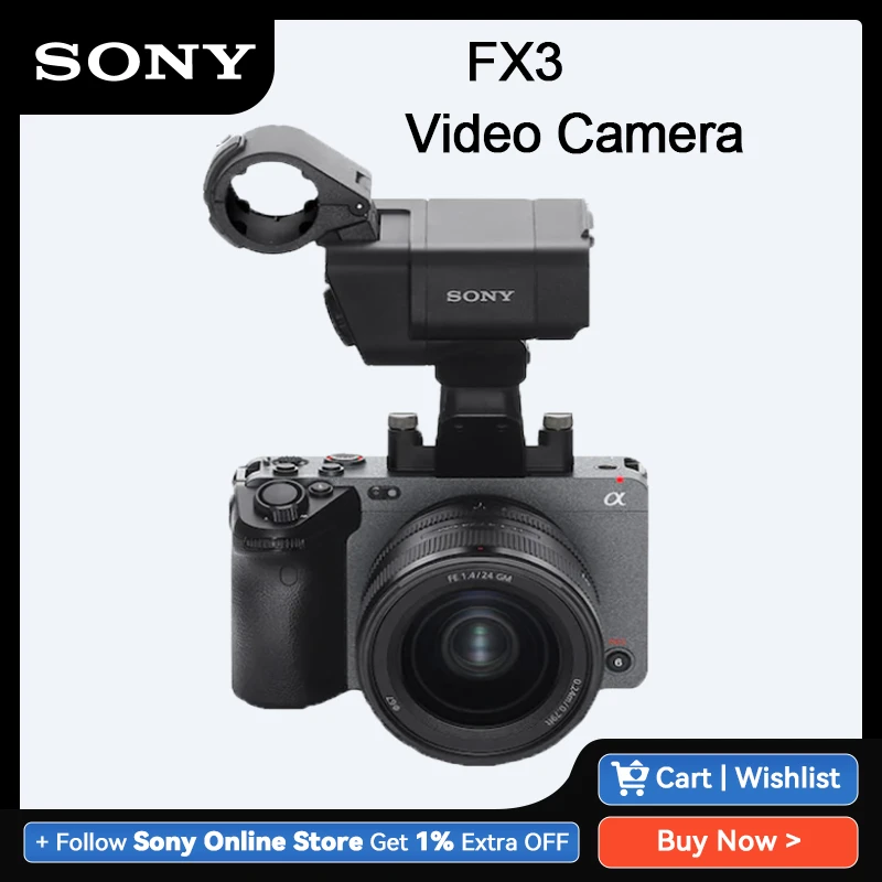 Câmera Digital Mirrorless Do Quadro Completo De Sony Fx3 Vídeo