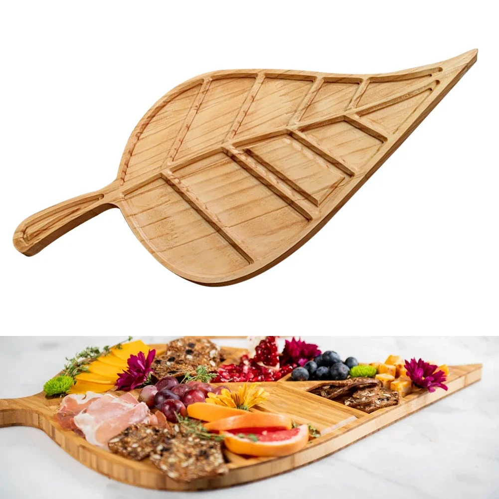 

Appetizing Wine Board Wooden Serving Plate Leaf Shape Charcuterie Board Platter Cheese Party Supplies Aperitif Ornament
