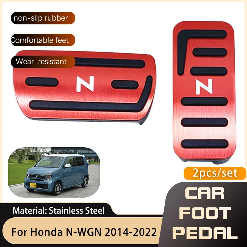 

Для Honda N-WGN N WGN NWGN JH1 JF2 JF3 JH4 2014 ~ 2022, автомобильные ножные педали из нержавеющей стали, тормоза акселератора, нескользящие накладки на педали