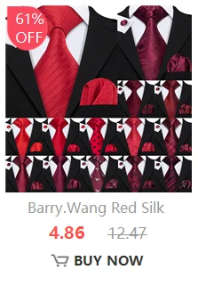 Barry Wang Jacquard-Herrenfliege, vorgebundene Fliege, Einstecktuch, Manschettenknöpfe, Set, Rot, Grün, Elfenbein, vorgebundene Fliege, Hochzeitsfeier – Detail 22