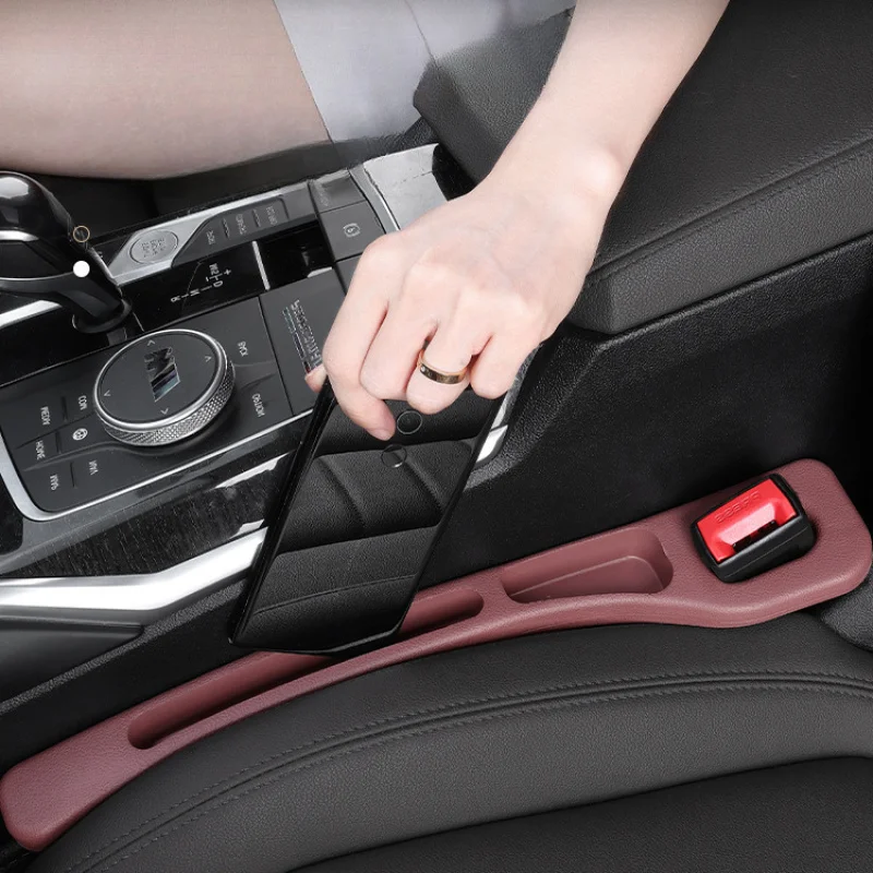 Car Seat Gap Filler Set - Soft Elastic Multi-Pocket Organizer, Leakproof and Anti-Loss, 2-Pack