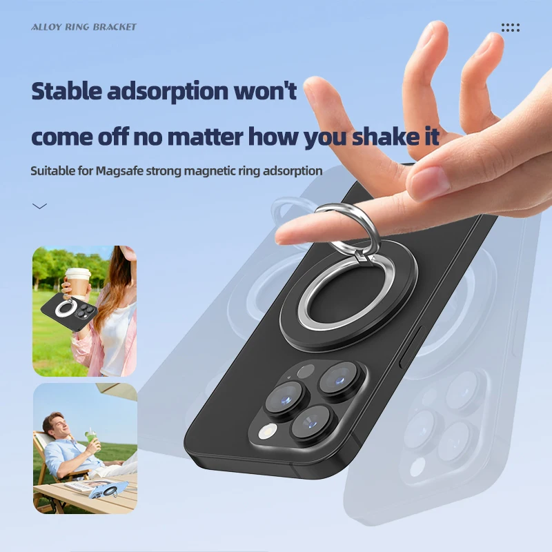 Magnetic 360° Phone Ring Holder and Kickstand Grip