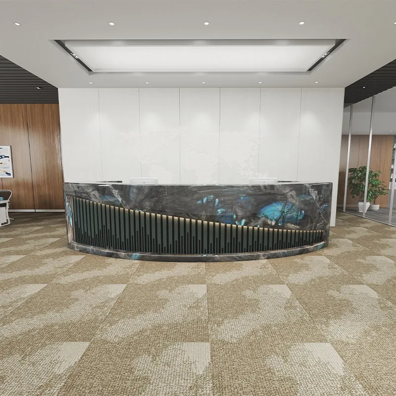 Banco reception di lusso di design, espositore, organizer per ufficio, reception ad angolo, salone moderno, bancone, reception, mobili per la casa - immagine 5