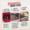 3-in-1 Breakfast Station - Includes Coffee Maker, Non-Stick Griddle, and 4-Slice Toaster Oven - Versatile Breakfast Ma 3