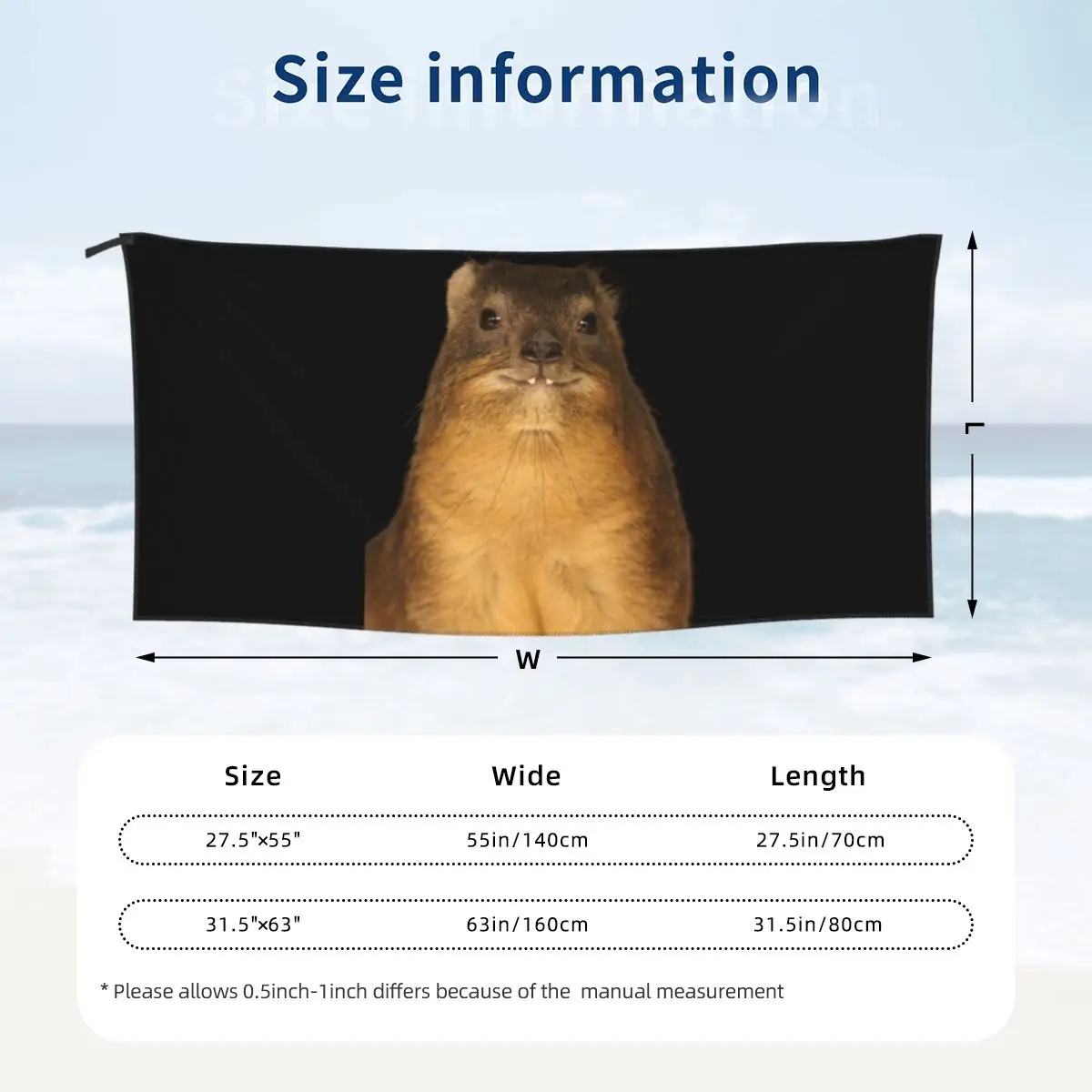 Rock Hyrax Photo Dassie Vampire Potato Beach Towel Soft Microfiber Quick Dry Absorbent Quick Towels For Yoga 2