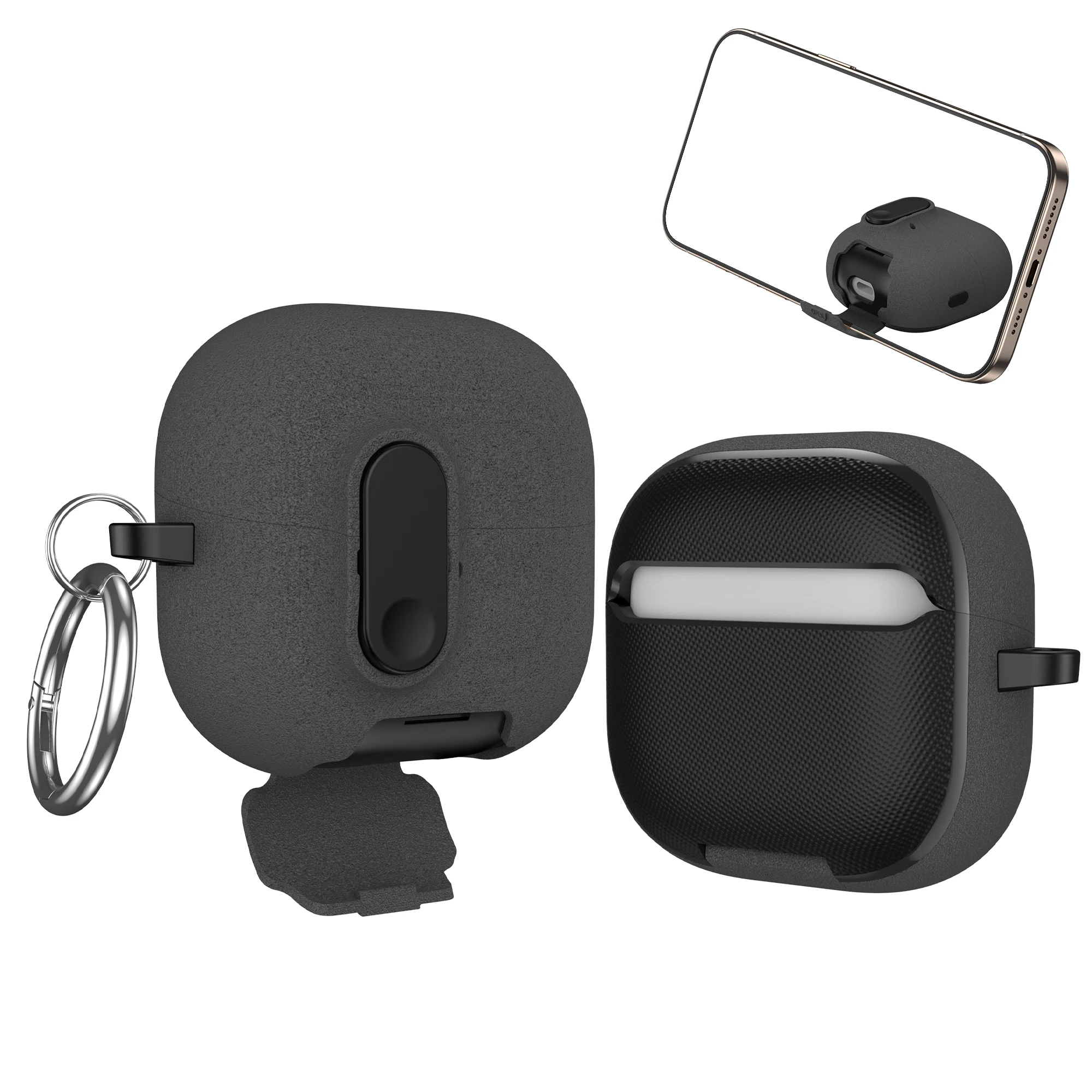 Shockproof Earphone Case with Keychain and Hook