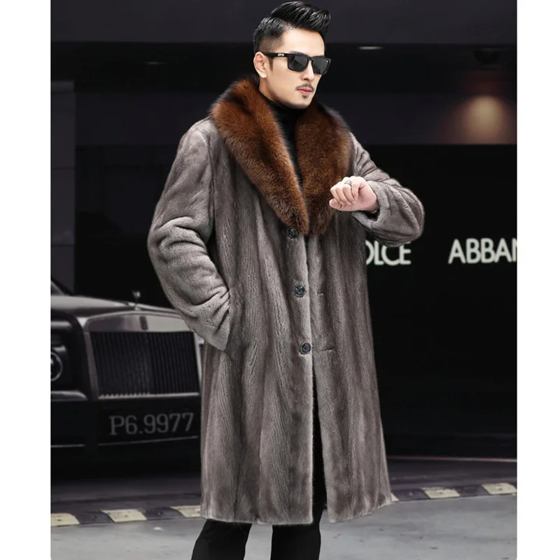 Autumn Winter Jackets Men Long Fur Coat High Quality Brand Long Sleeve Faux Fur Coat Thick Warm Windbreaker Snow Clothes Luxury 2023 summer new v neck middle sleeve lace national wind and snow textile printing fashion leisure commuting korean versatile