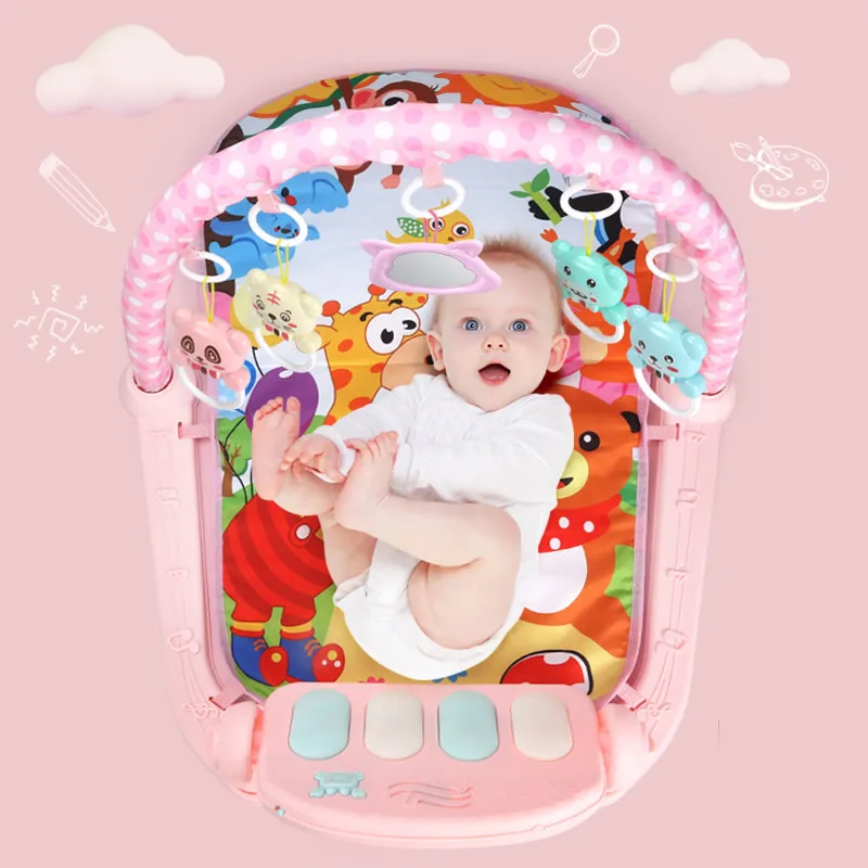 Baby Music Play Mats Piano Gym Newborn Toys Infant Playmat Learning Education Toys 0 12 Months Tummy Time Crawling Mat Carpet