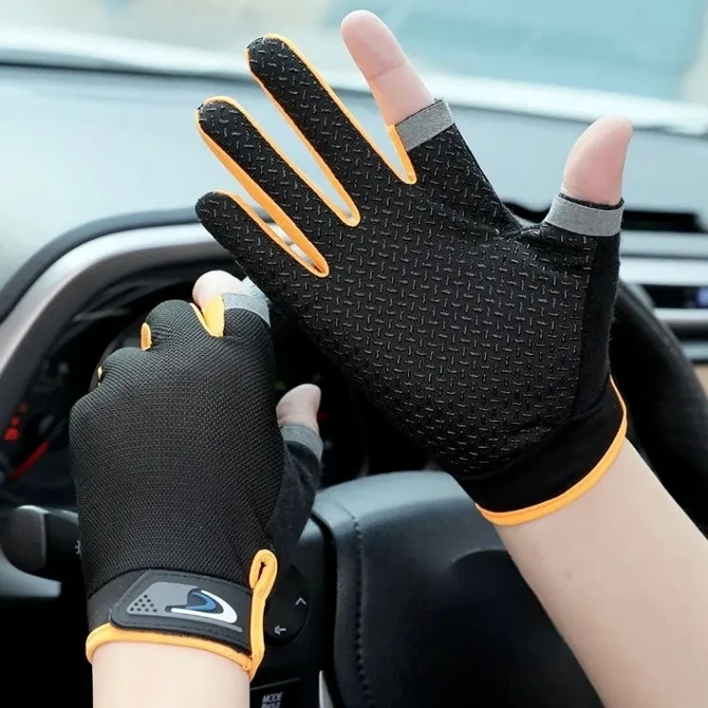 1 Pair Summer Men Women Fishing Gloves 3 Finger Breathable Cool