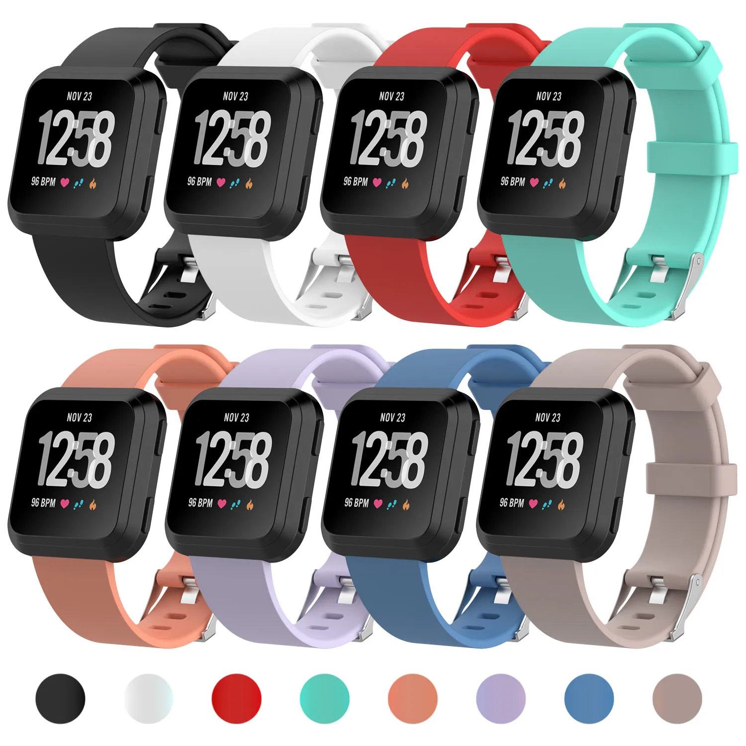 

Gosear Adjustable Soft Silicone Replacement Wristband Watch Strap Band for Fitbit Versa Lite Smart Watch Bracelet Accessories