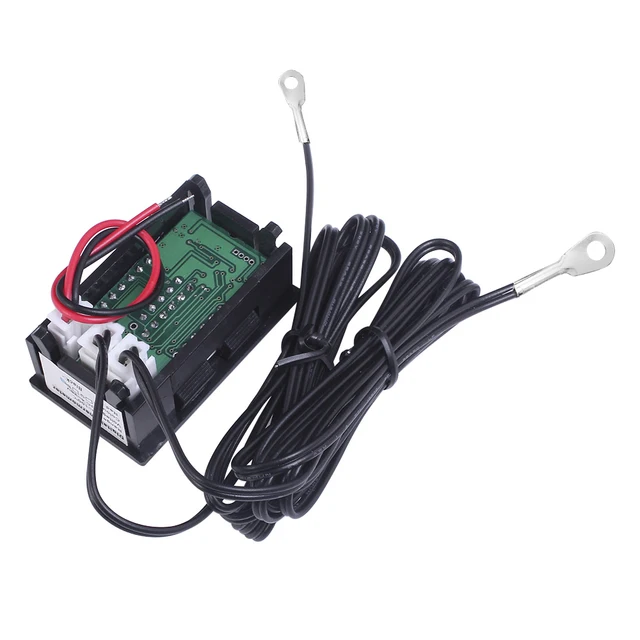 DC 4V-28V Mini Dual Display LED Digital Temperature Controller Temperature Sensor Thermometer Tester Control + NTC Metal Probe 6