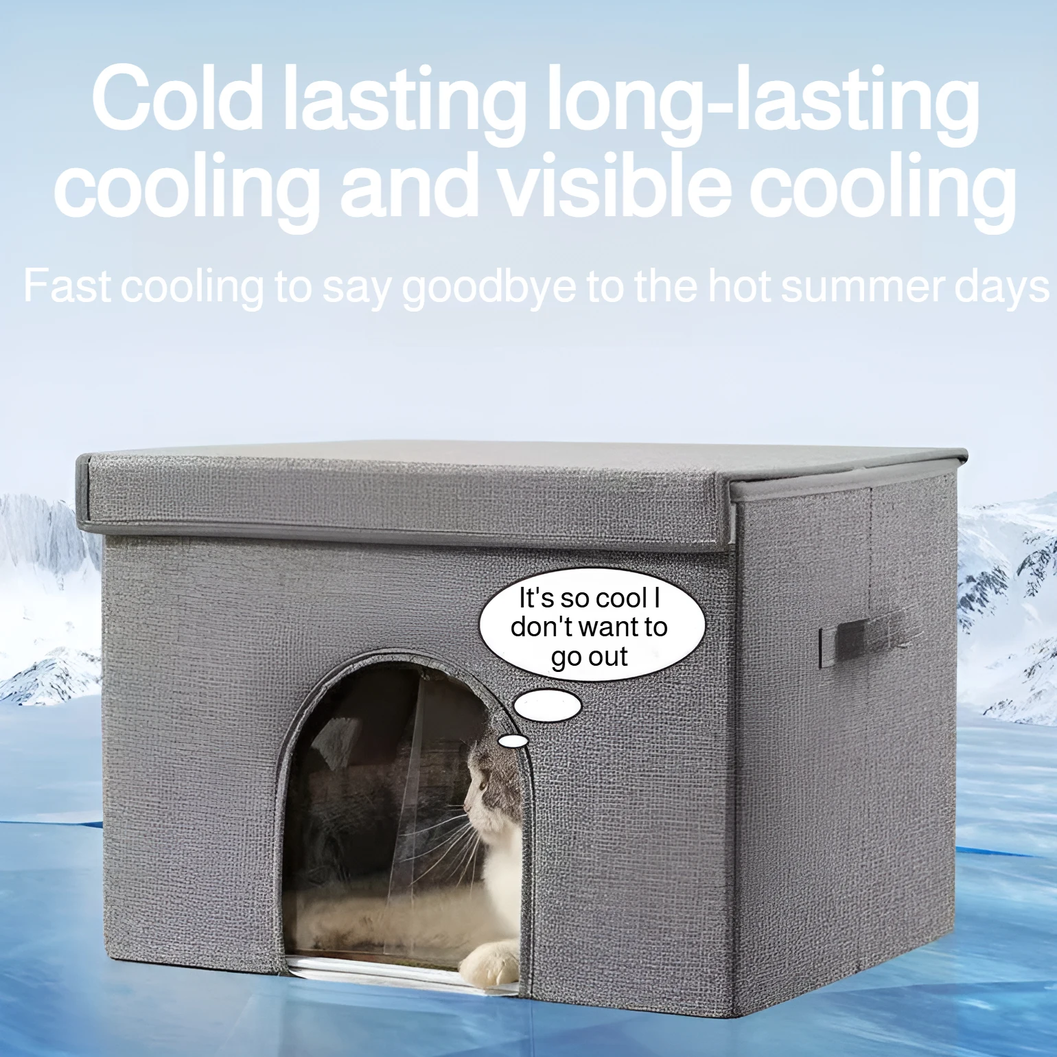 Description Picture 5 of itemSummer Insulated Cat House Pet Air Conditioning Room Portable Cooling Foldable Cat Shelter with Ice Pack Universal Nest Sofa