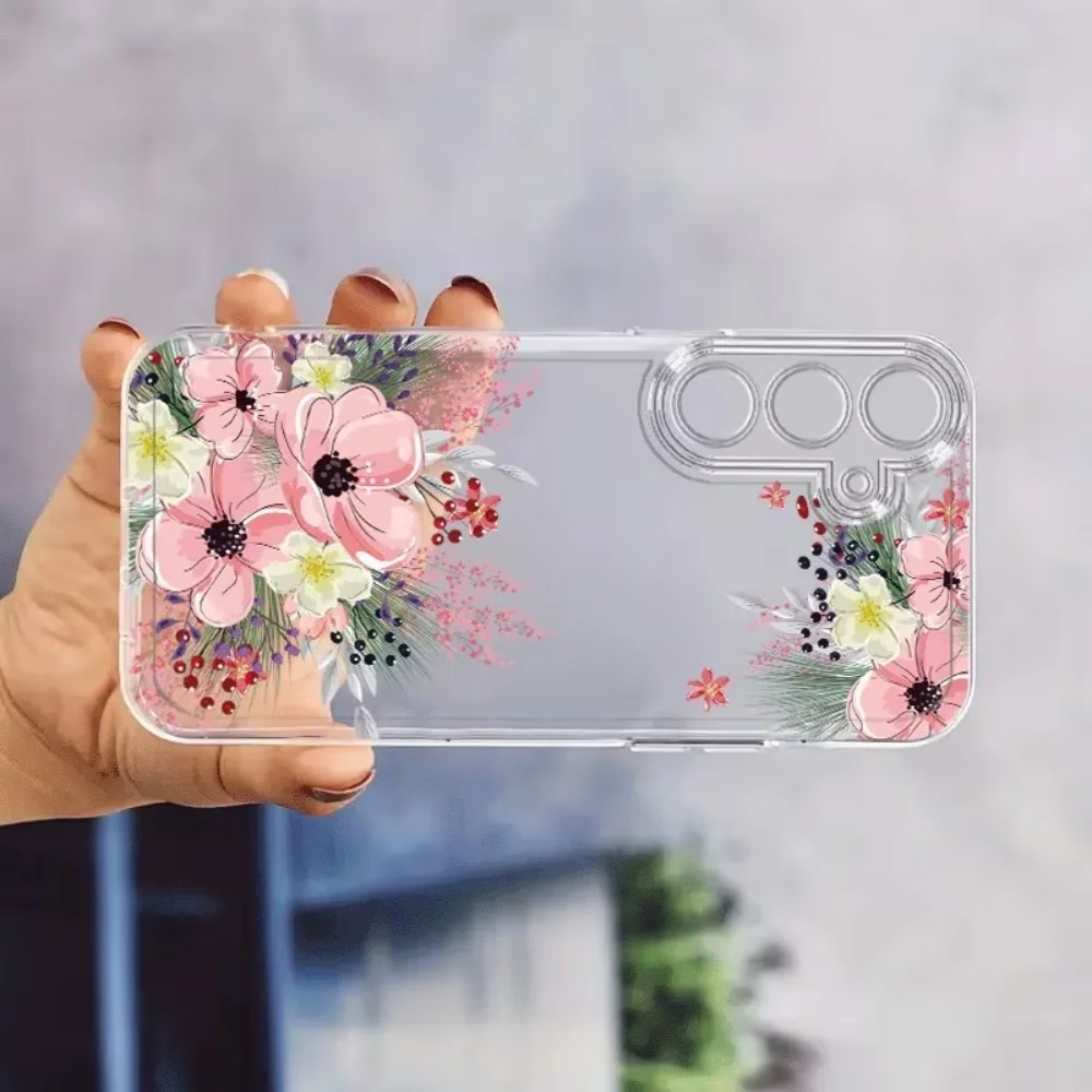 Elegant Floral Pattern Silicone Phone Case - Stylish Protective Cover
