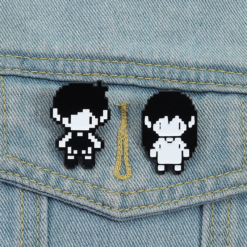 RPG Spiel Omori Pixel Figur Emaille Pin Anime Cosplay Omori Aubrey Kel Hero Sunny Metall Broschen Revers Abzeichen Lustige Schmuck Geschenke – Detail 3