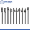 10pcs 3x6mm Carbide Burr Set Rotary File Die Grinder Bit 1/8" Shank Milling Cutter for Metal Steel Grinding Dremel Rotary Tool 3